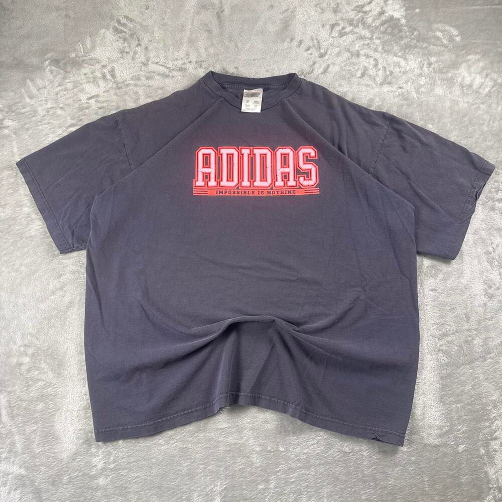 Vintage Y2K Adidas Impossible Is Nothing T-Shirt Men’s 2XL Faded Blue Logo